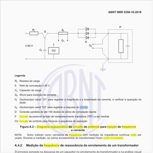 Como pode ser feito um diagrama esquemático do circuito de potência para injeção de frequência e corrente?