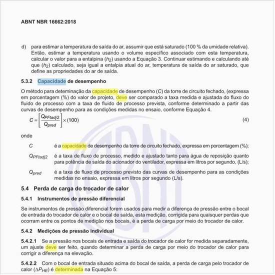 Como deve ser determinada a capacidade de desempenho?