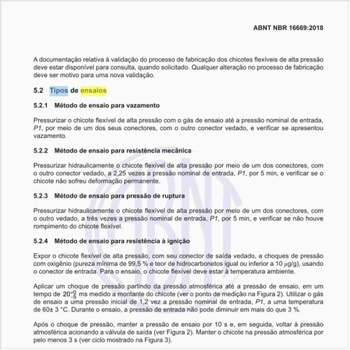 Quais os tipos de ensaios a serem realizados nos chicotes?