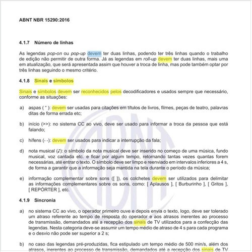 Quais os sinais e símbolos que devem ser reconhecidos pelos decodificadores?