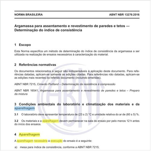 Qual é a aparelhagem necessária à execução do ensaio?