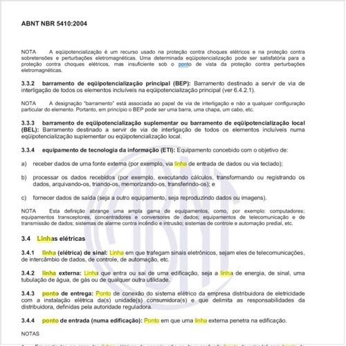 Em que consiste o ponto de utilização de uma linha elétrica?