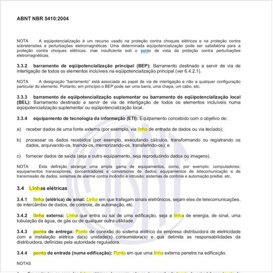 Em que consiste o ponto de utilização de uma linha elétrica?