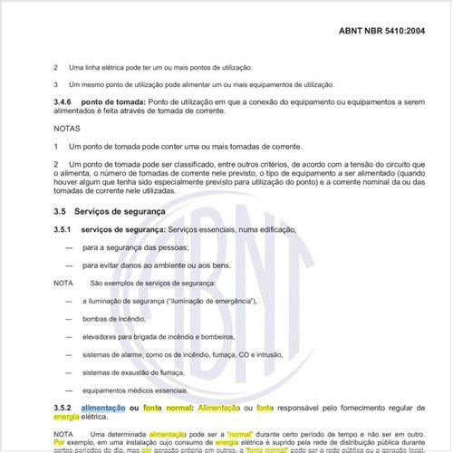 O que se entende por alimentação ou fonte normal de energia elétrica?