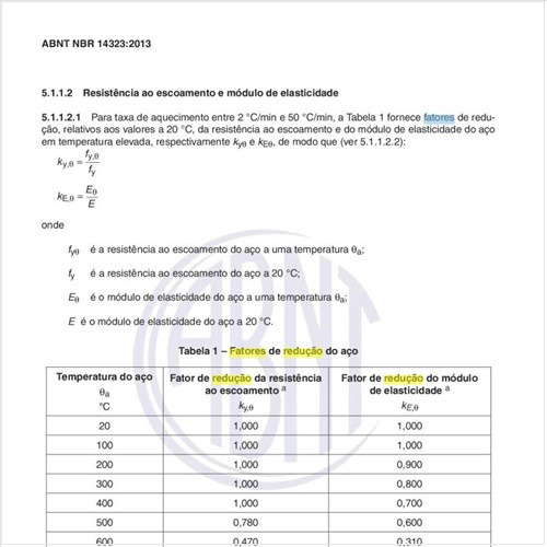 Quais são os fatores de redução do aço?
