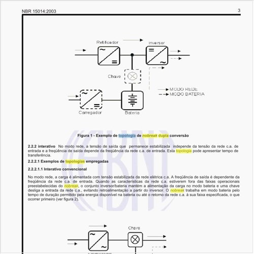 Como exemplificar uma topologia de nobreak dupla conversão?