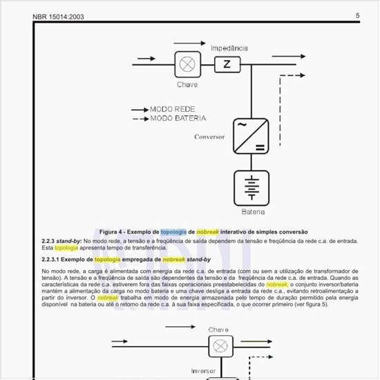 Como exemplificar uma topologia de nobreak standby?