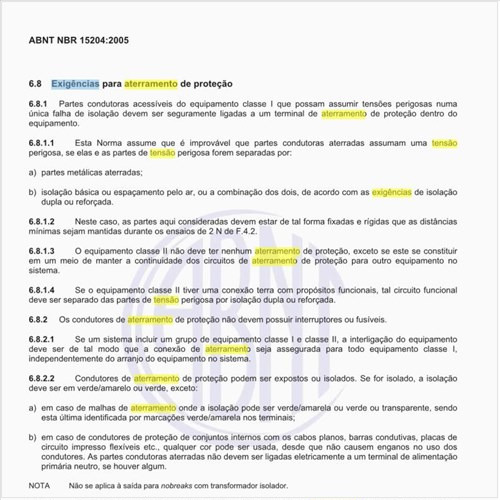 Quais são as exigências para aterramento de proteção?