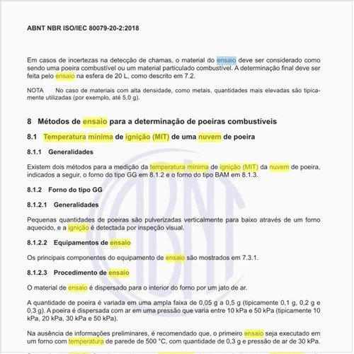 Como executar o ensaio de temperatura mínima de ignição (MIT) de uma nuvem de poeira?
