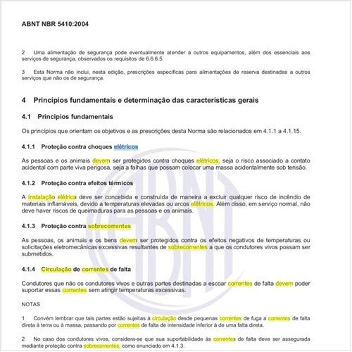 Quais conceitos devem  nortear o projeto de uma instalação elétrica no que se refere à circulação de corrente de falta?