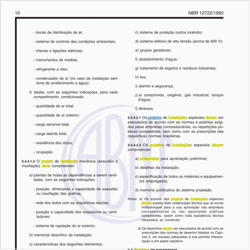 O que deve obedecer o projeto das instalações de ar-condicionado e ventilação mecânica?