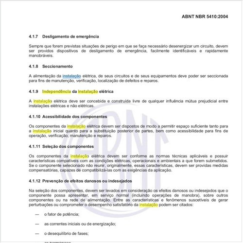 Com que objetivos deve-se planejar a independência da instalação elétrica?