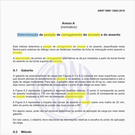 Como se faz a determinação da posição de carregamento do encosto e do assento?