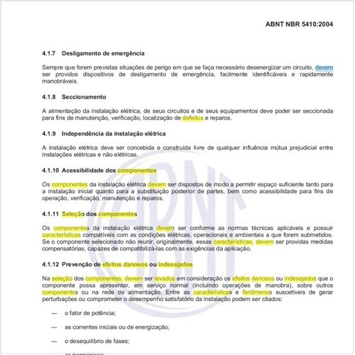 Quais características e fenômenos mais importantes devem ser levados em conta na seleção de componentes para prevenir efeitos danosos ou indesejados na instalação?