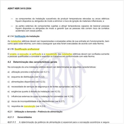 É requerida qualificação profissional para o projeto, a execução, a verificação e a manutenção das instalações elétricas?