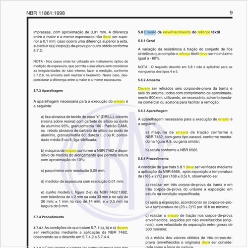 Como deve ser feito o ensaio de envelhecimento do reforço têxtil?