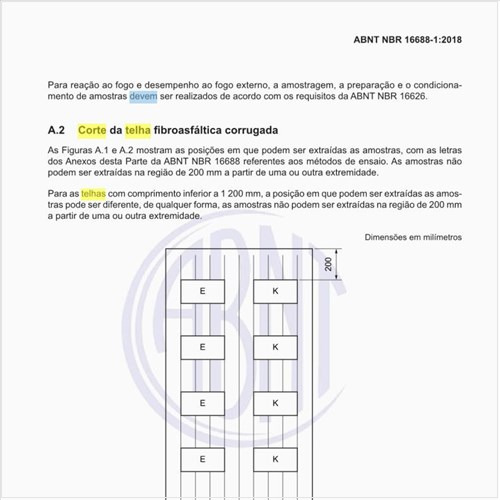 Como deve ser feito o corte da telha fibroasfáltica corrugada?
