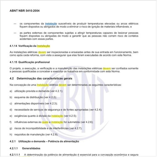 Quais prescrições devem ser obedecidas para a previsão de carga de uma instalação elétrica?
