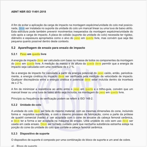 Como deve ser calculado o peso em queda livre?