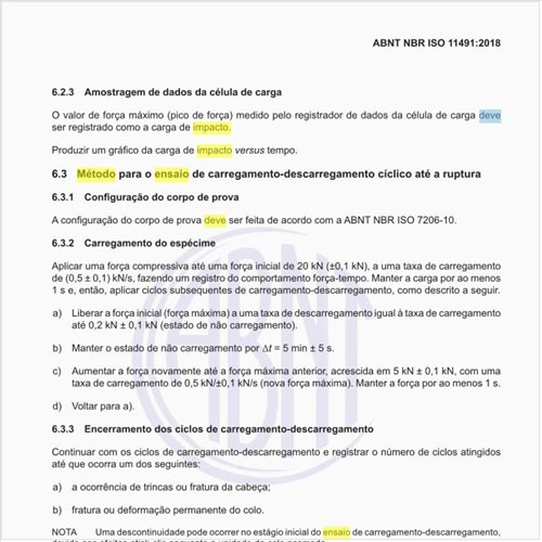 Como deve ser executado o método de ensaio para a resistência ao impacto (resistência cíclica)?