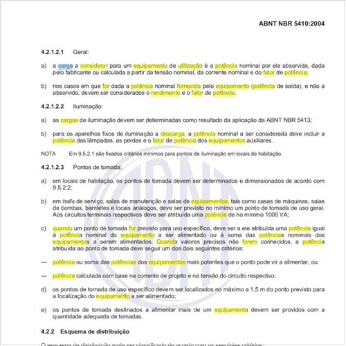 Na previsão de carga qual a carga a considerar para um equipamento de utilização considerando o rendimento e o fator de potência quando for o caso?