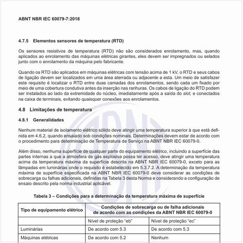 Quais as condições para a determinação da temperatura máxima de superfície?