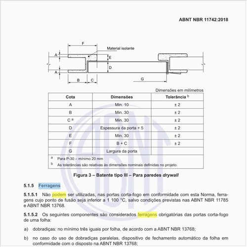 Quais as ferragens que podem ser utilizadas?
