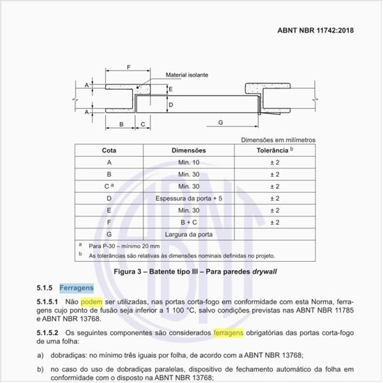Quais as ferragens que podem ser utilizadas?