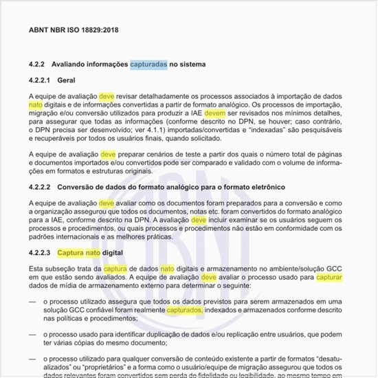 Como deve ser feita a captura nato digital?