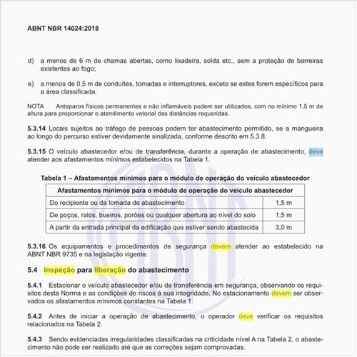 Como deve ser feita a inspeção para liberação do abastecimento?