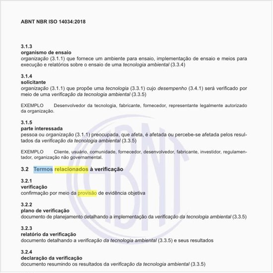 Quais são os termos relacionados à verificação?