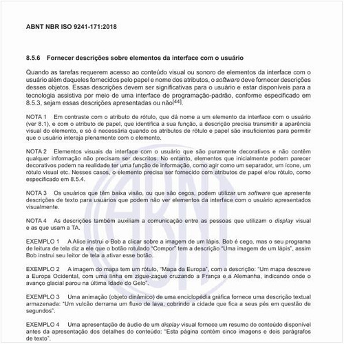 Como fornecer descrições sobre elementos da interface com o usuário?