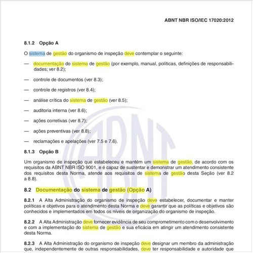 Qual deve ser a documentação do sistema de gestão (Opção A)?