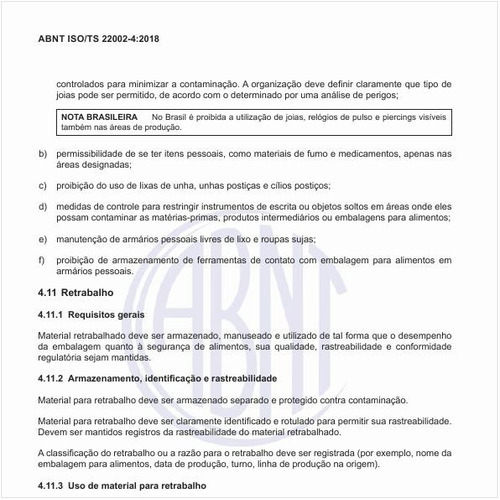 O que deve ser especificado ao uso de material para retrabalho?