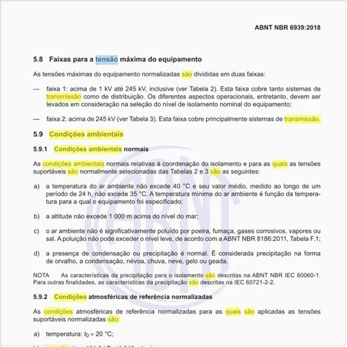 Quais são as condições ambientais normais?