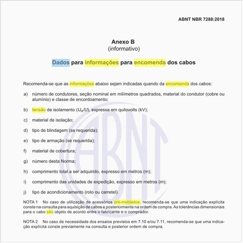 Quais são os dados para informações para encomenda dos cabos?