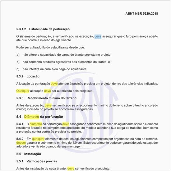 Qual deve ser o diâmetro da perfuração?