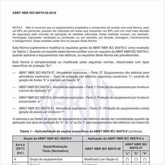 Como deve ser feita a aplicabilidade de seções específicas da NBR IEC 60079-0?