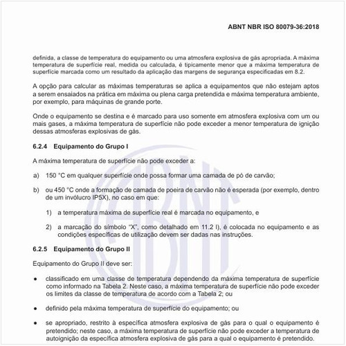 Qual a classificação da máxima temperatura de superfície para equipamento do Grupo II?