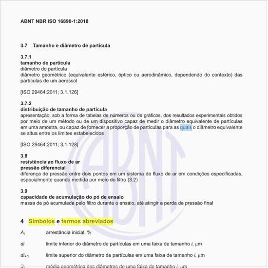 Quais os símbolos e termos abreviados usados nessa norma?