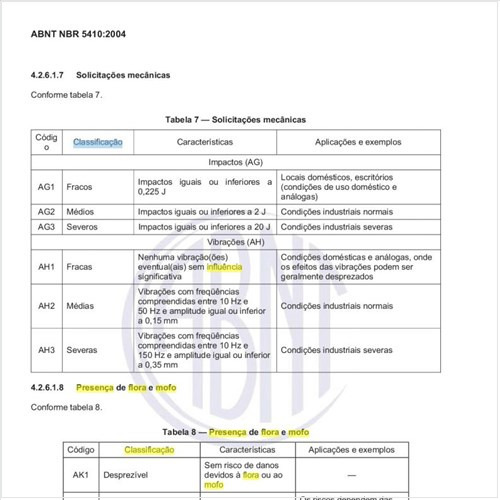 Qual deve ser a classificação quanto à presença de flora e mofo como influência externa?