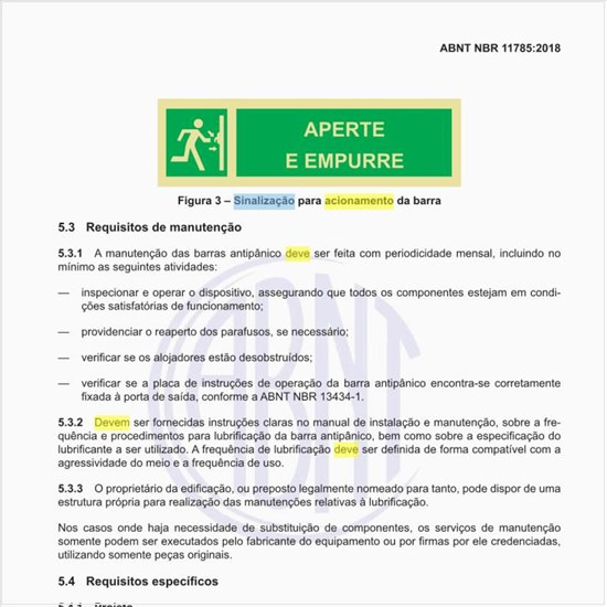 Qual deve ser a sinalização para acionamento da barra?