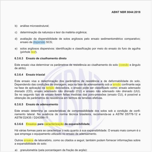 Quais são os ensaios para caracterização de expansibilidade?