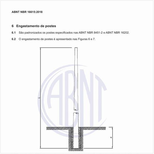 Como deve ser o engastamento de poste, com fundação normal?