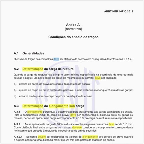 Como deve ser executada a determinação do alongamento sob carga?