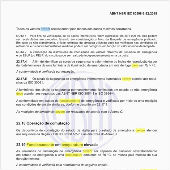 Qual deve ser a capacidade de funcionamento em temperatura elevada?