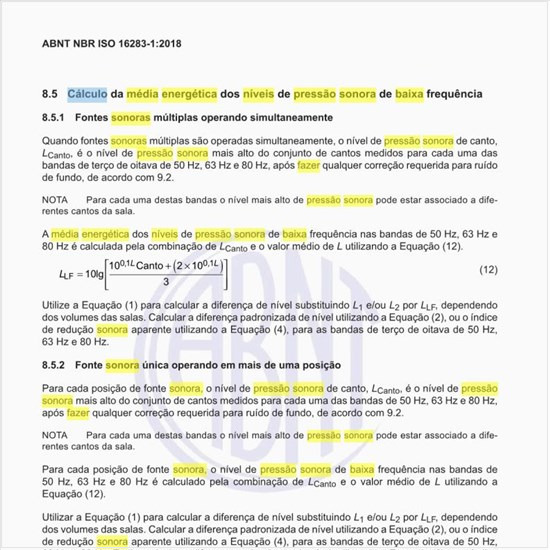 Como fazer o cálculo da média energética dos níveis de pressão sonora de baixa frequência?
