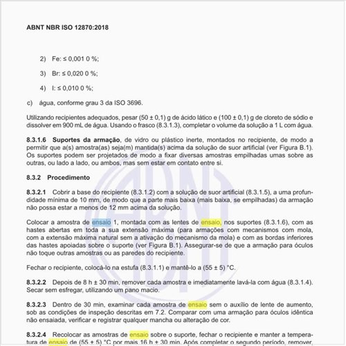 Como deve ser executada a deformação da ponte e ensaio de retenção da lente?