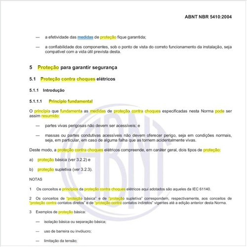Como pode ser resumido o princípio que fundamenta as medidas de proteção contra choques elétricos?