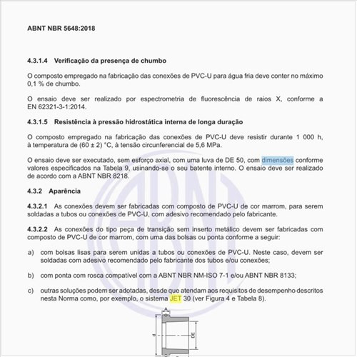 Quais as dimensões do adaptador soldável JET 30?